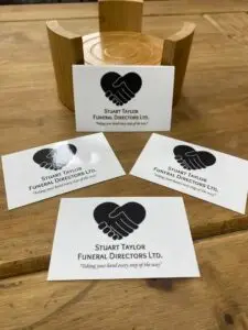 Business Cards of Stuart Taylor Funeral Directors Ltd